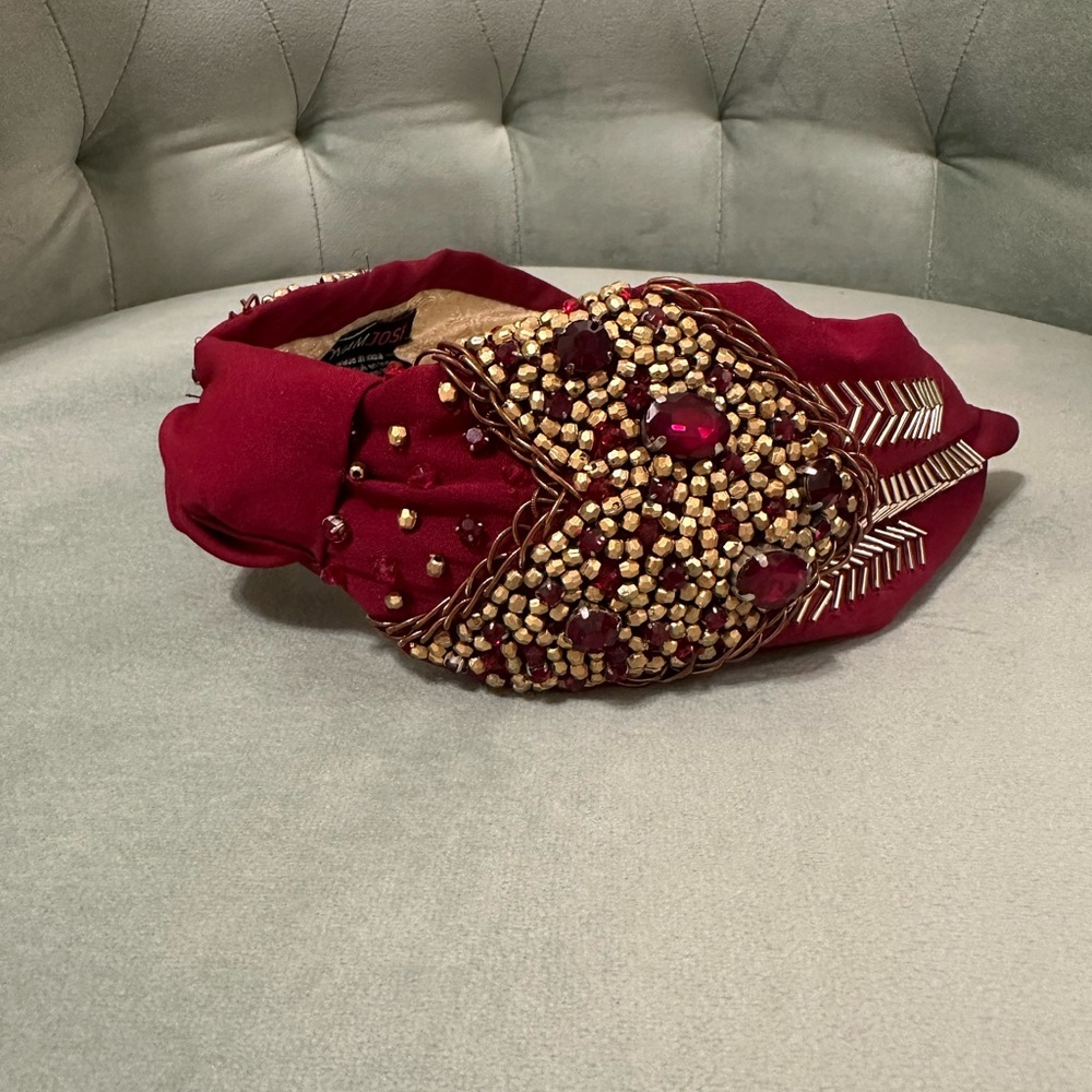Namjosh Maroon & Gold Headband - Picture 2 of 5